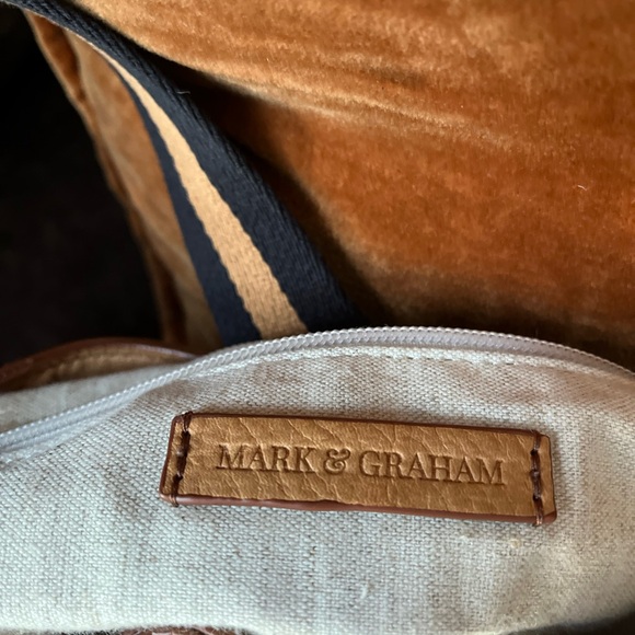 NEW Mark & Graham genuine soft leather tote cognac tan interchangeable handles - Picture 11 of 16
